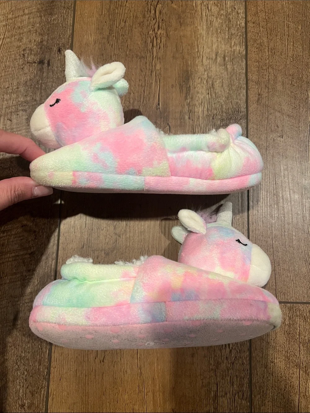 Cat & Jack Toddler Girl Unicorn Slippers, size Large (9/10)